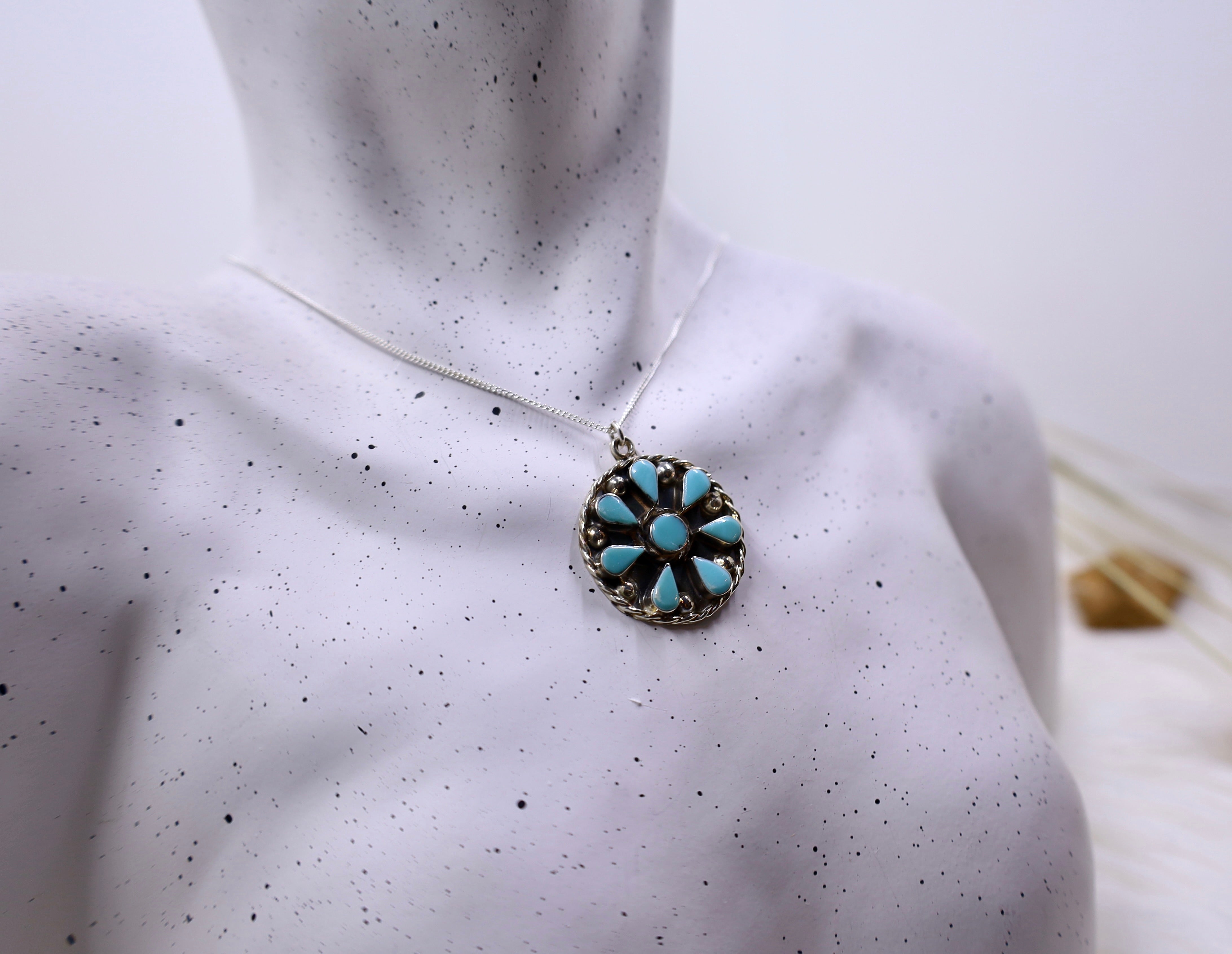 Round Natural Turquoise Necklace