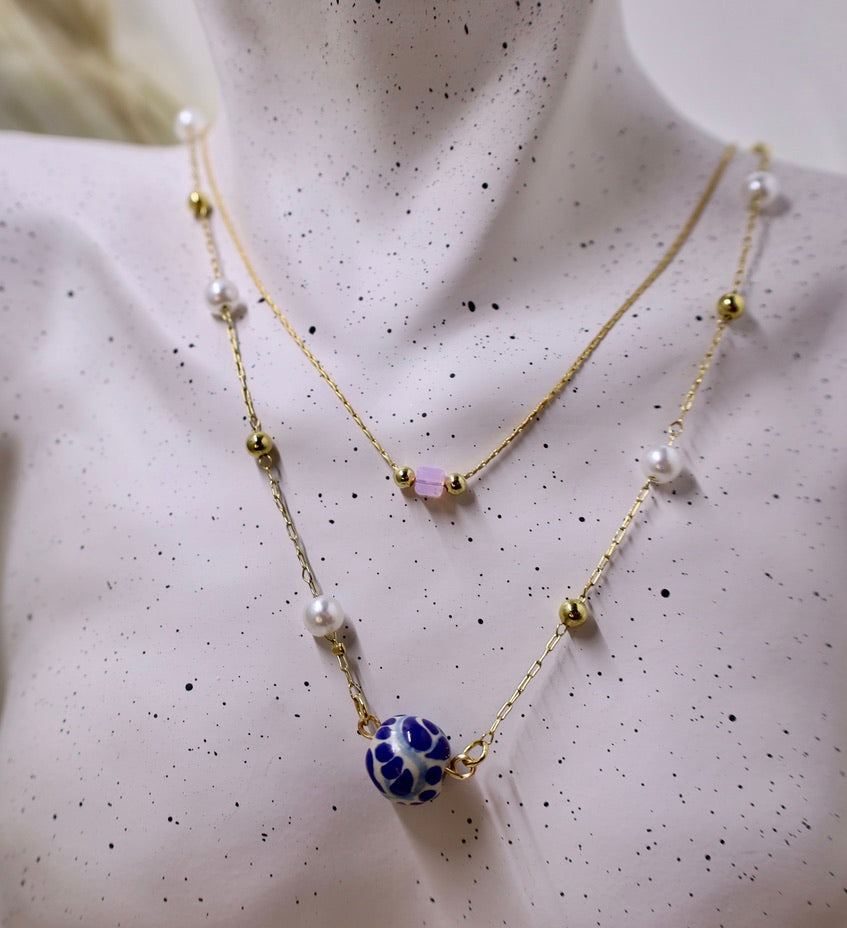 Rosalia Rose Cube Necklace