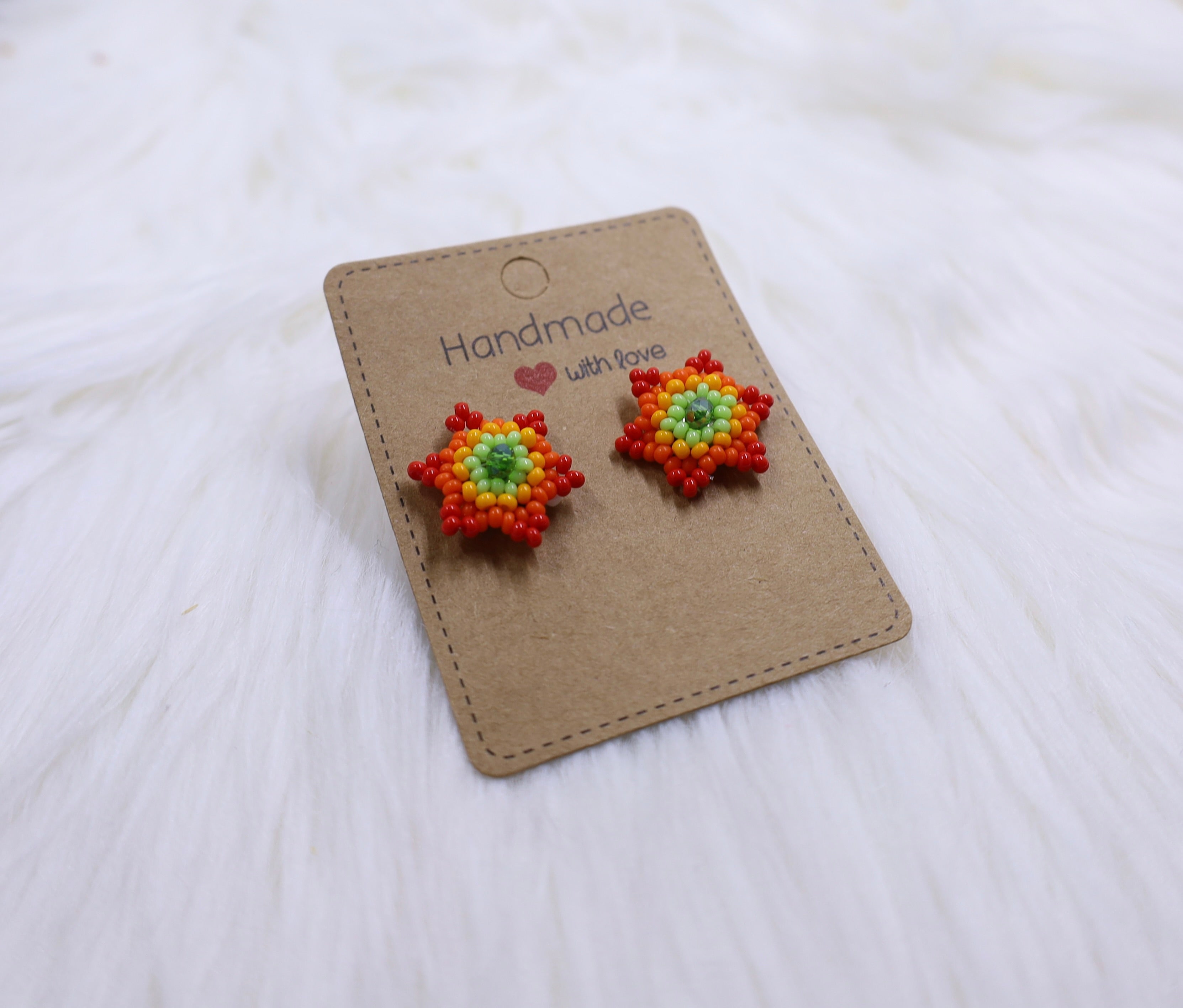 Beaded Flower Earrings