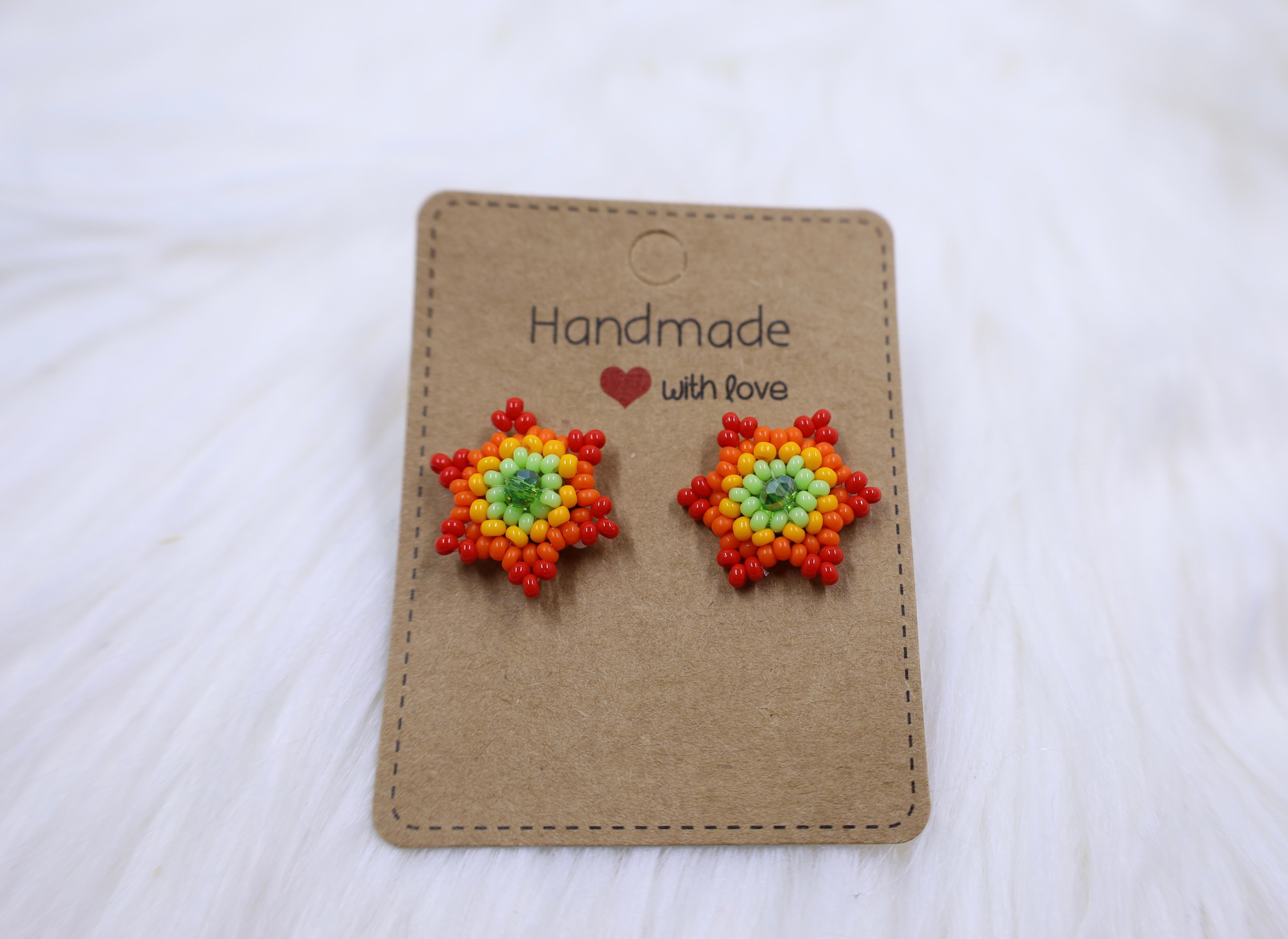 Beaded Flower Earrings