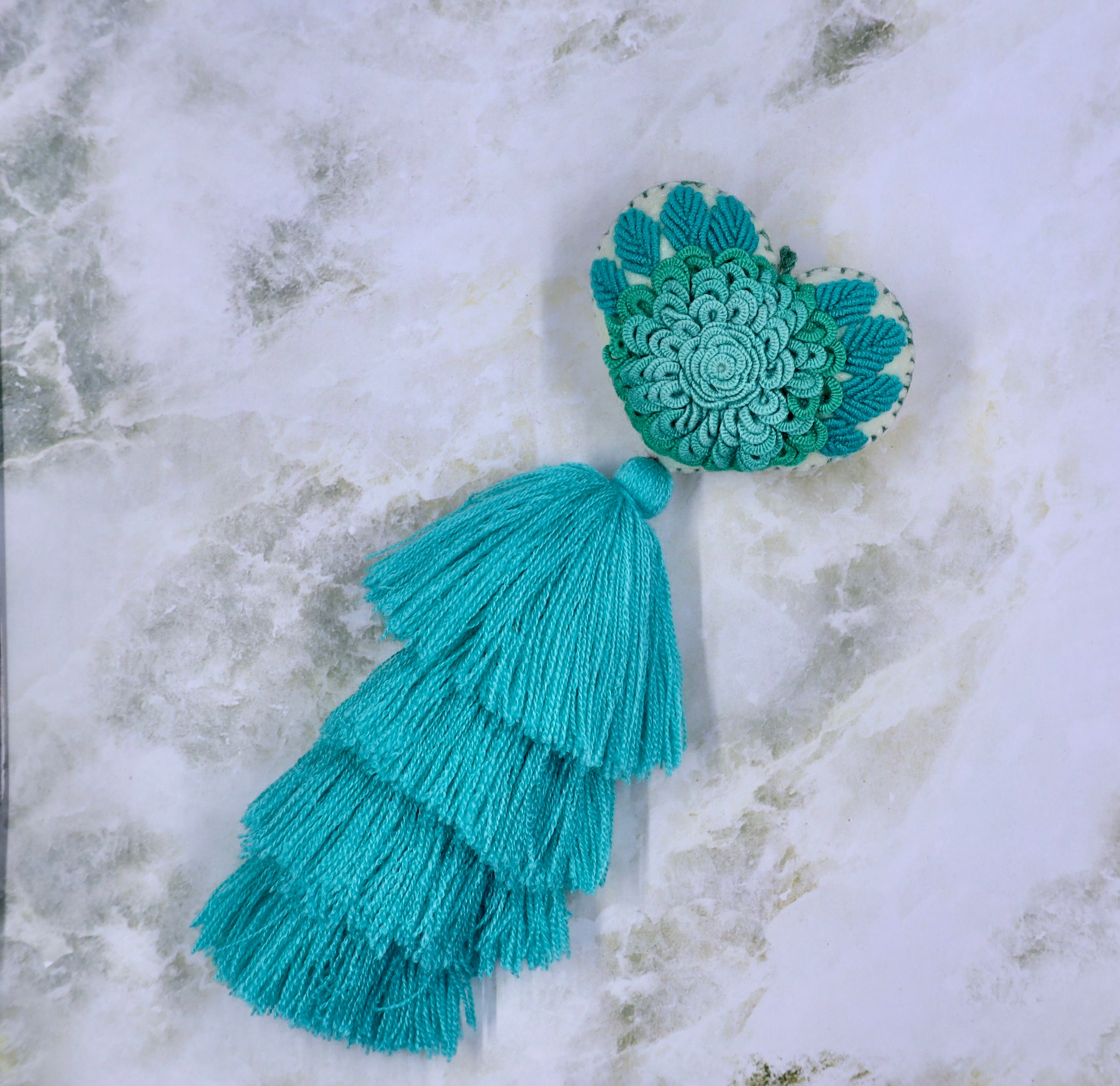 Heart Embroidered Tassel