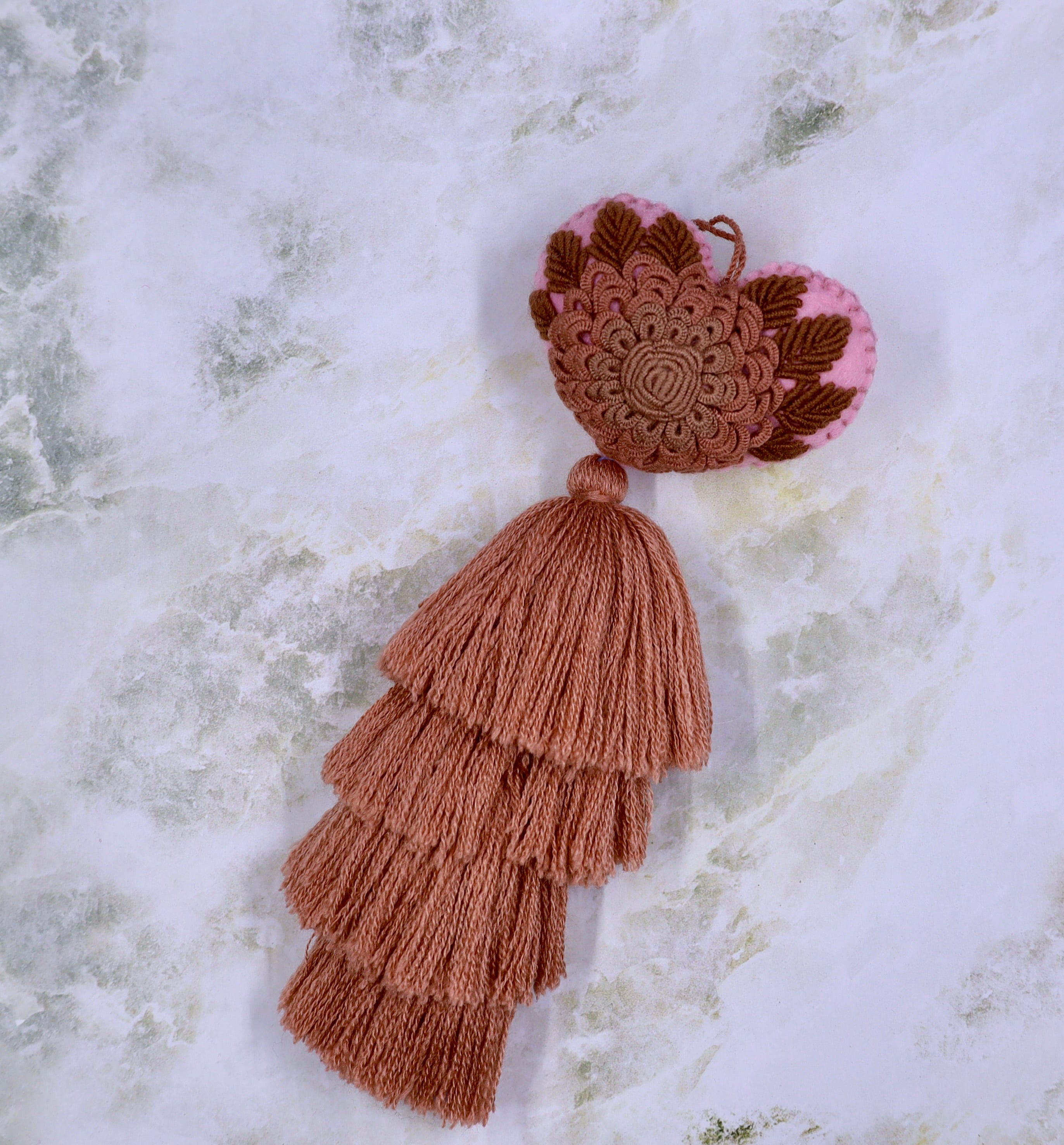 Heart Embroidered Tassel