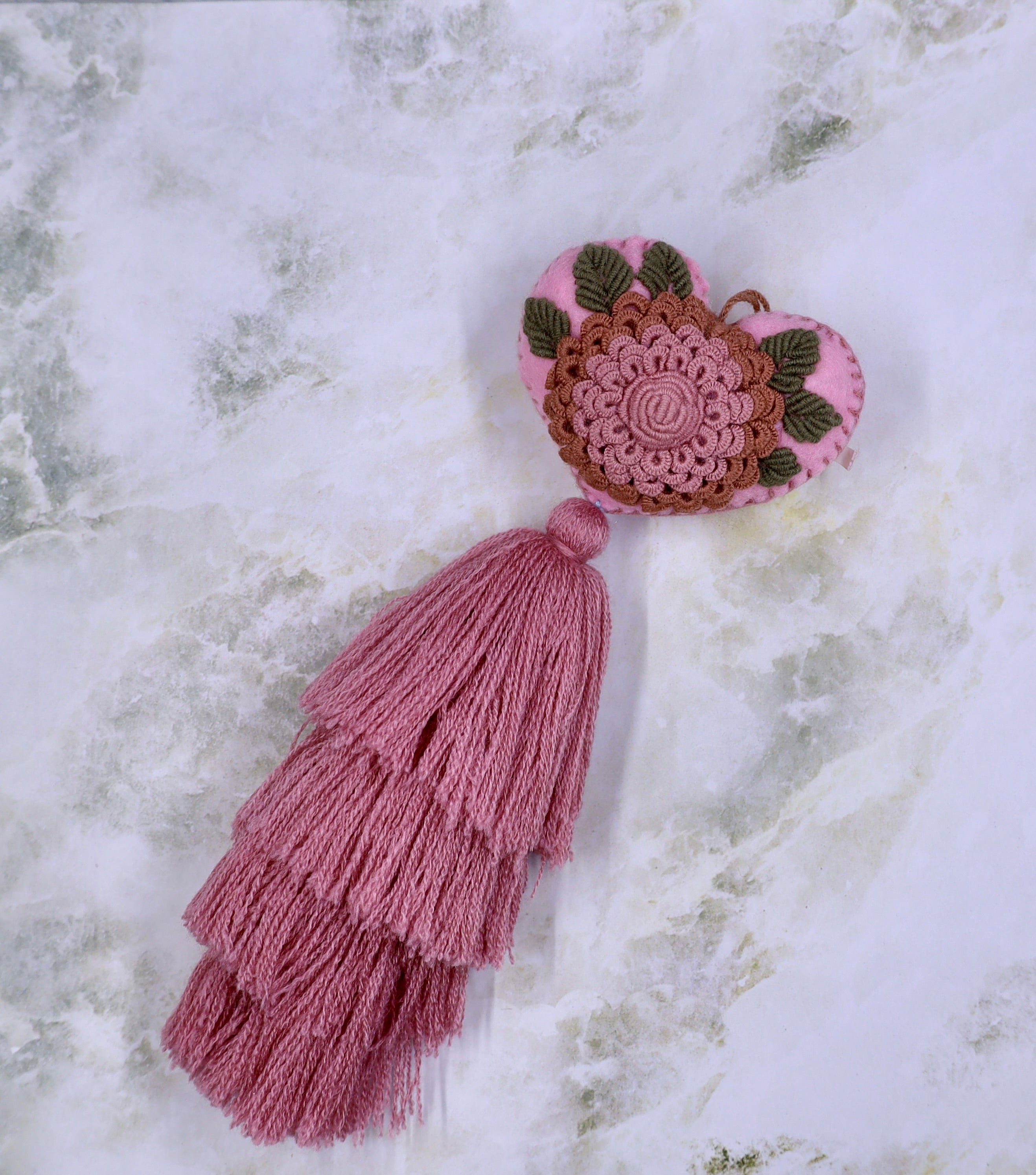 Heart Embroidered Tassel