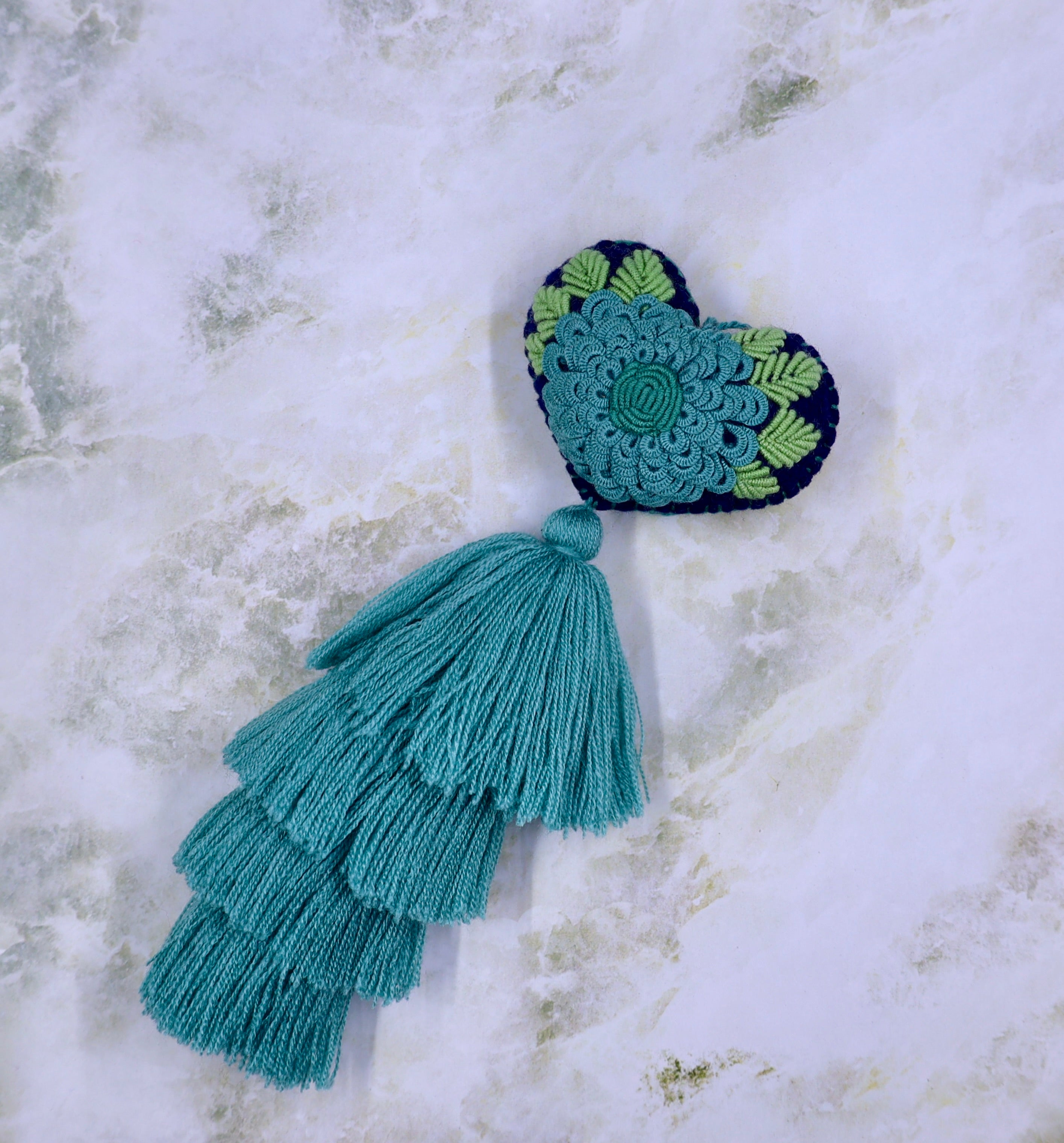 Heart Embroidered Tassel