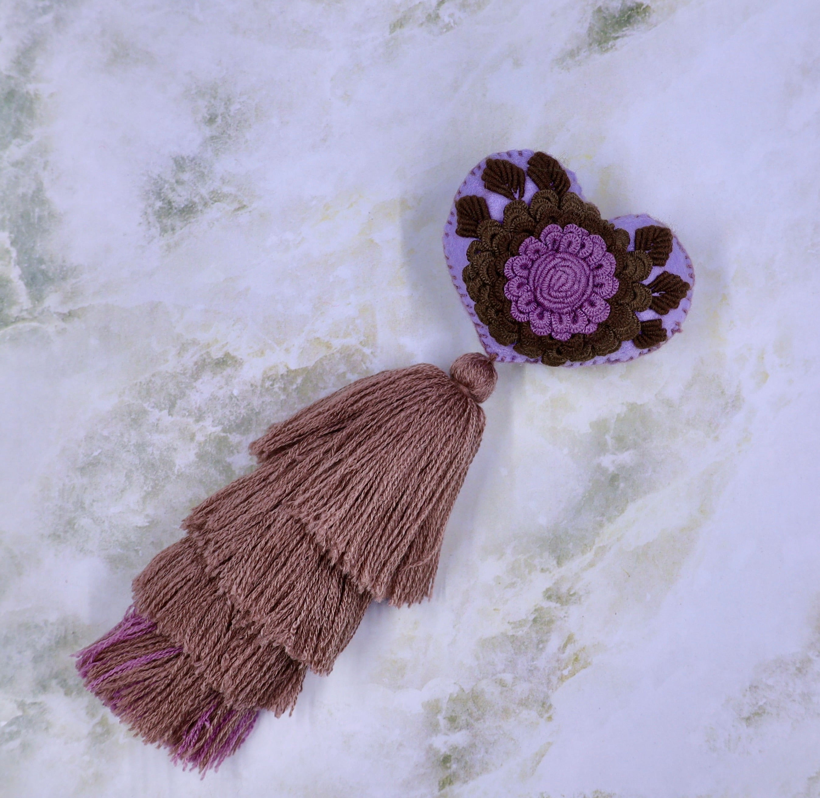 Heart Embroidered Tassel