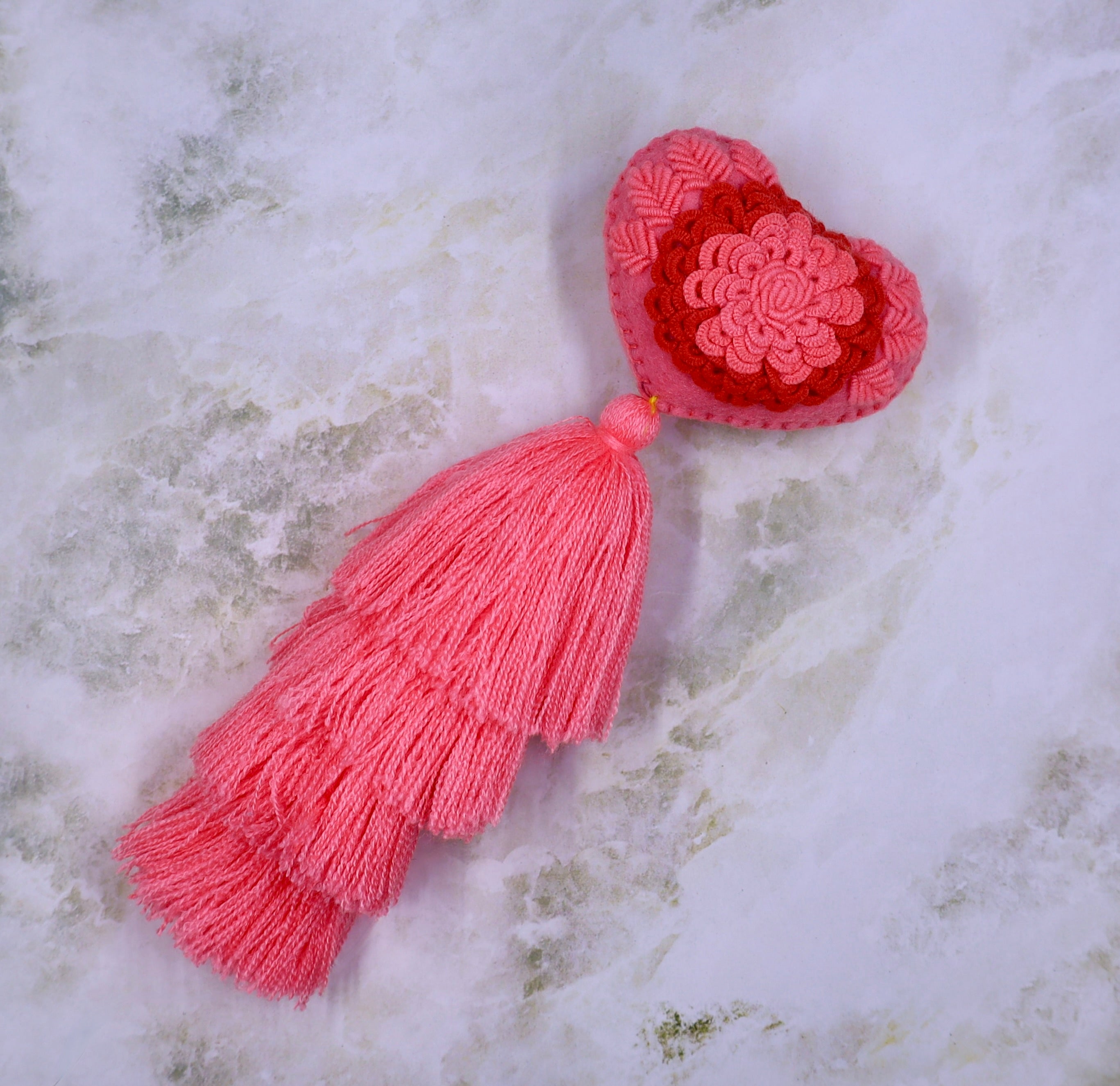 Heart Embroidered Tassel