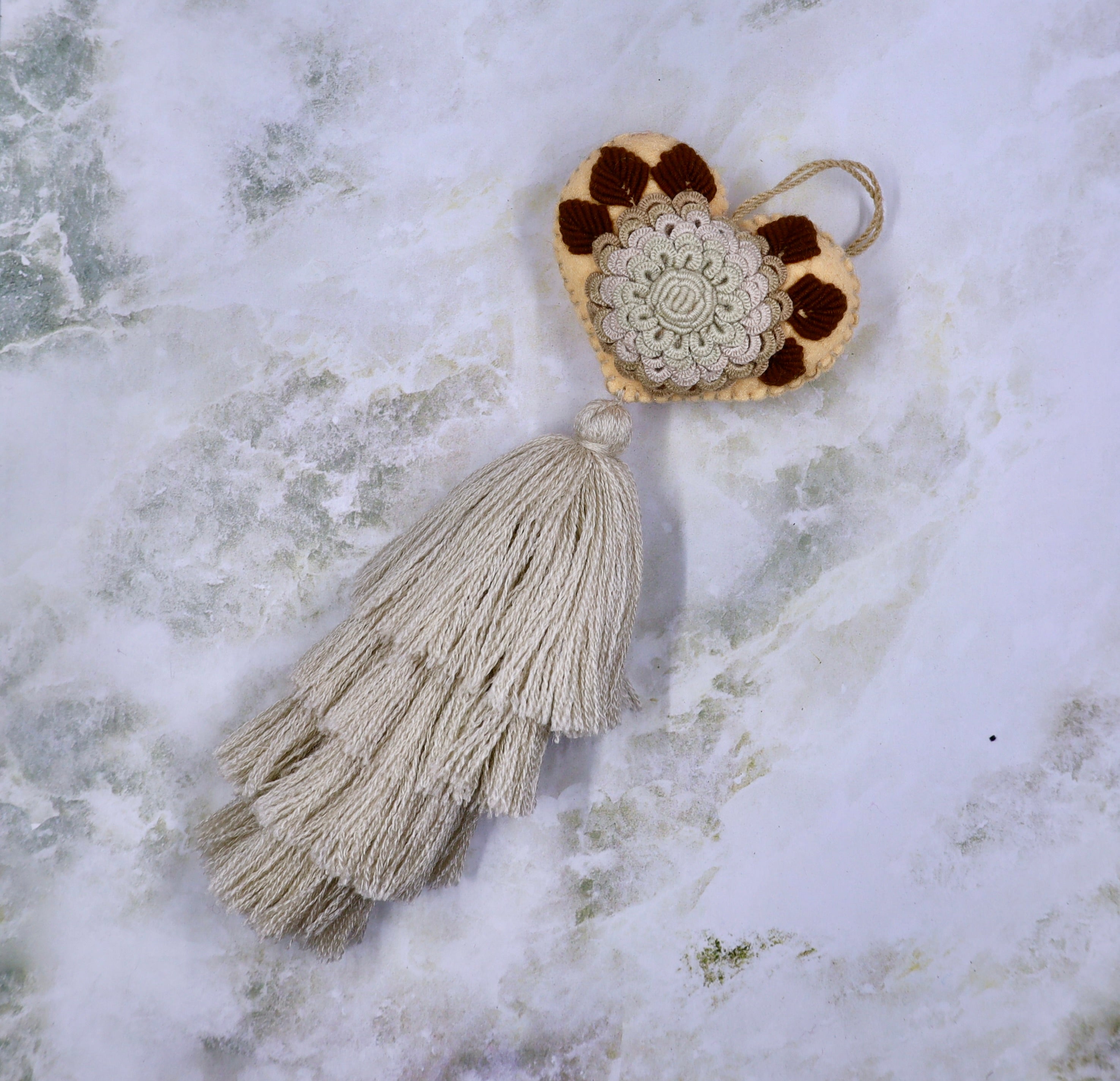 Heart Embroidered Tassel