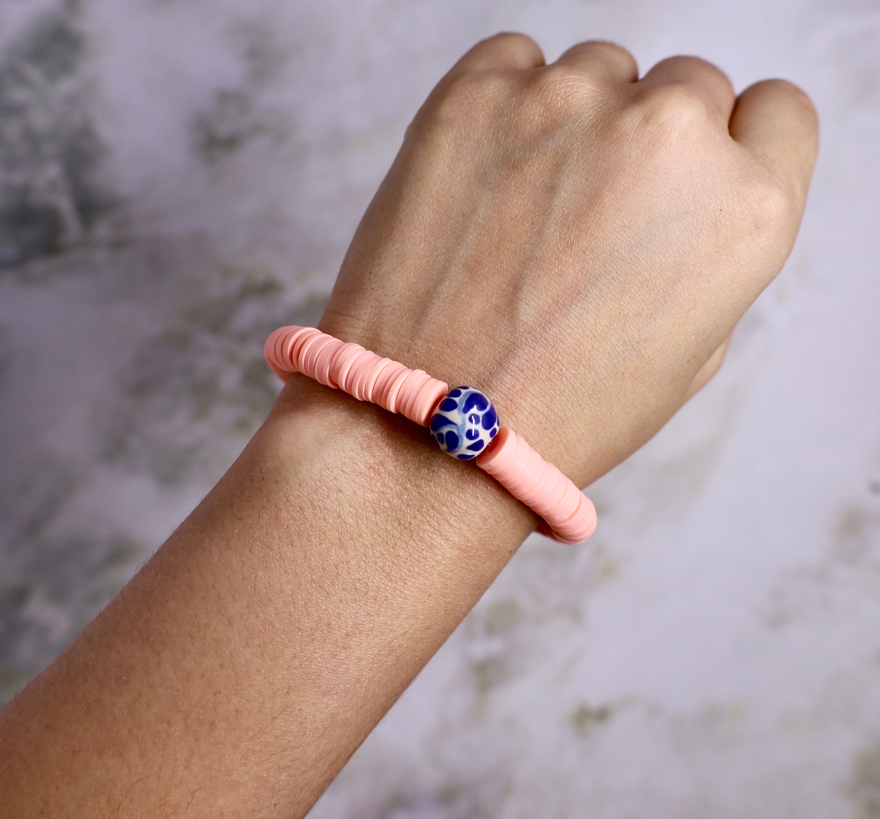 Talavera Heishi Pink Bracelet