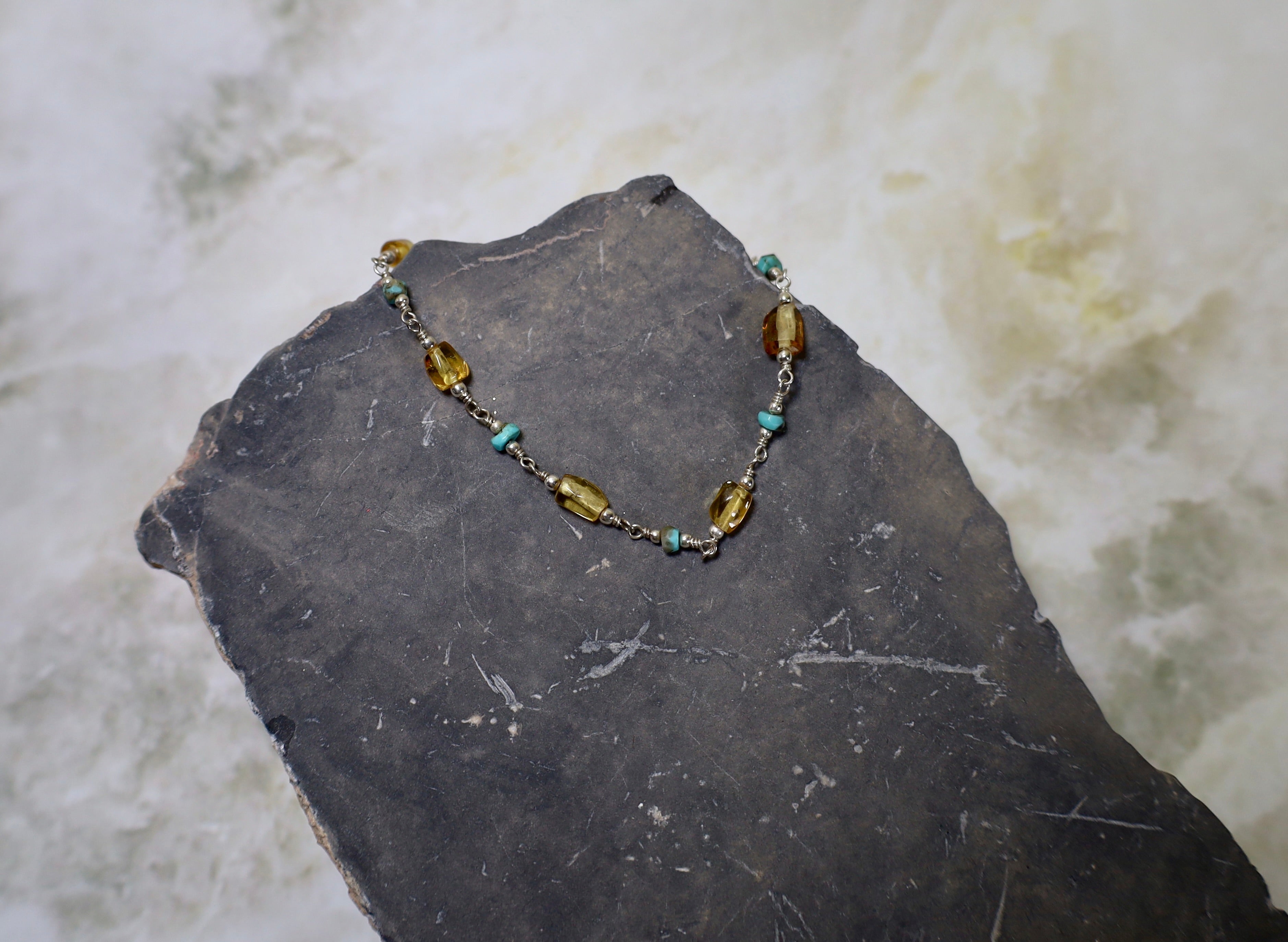 Amber & Turquoise Bracelet