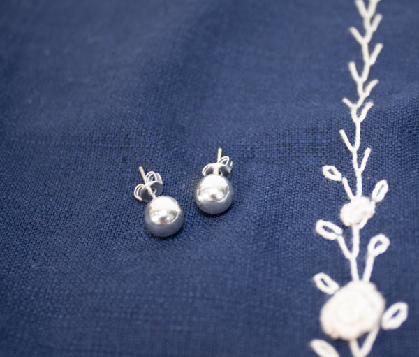 Danna Silver Ball Stud Earrings